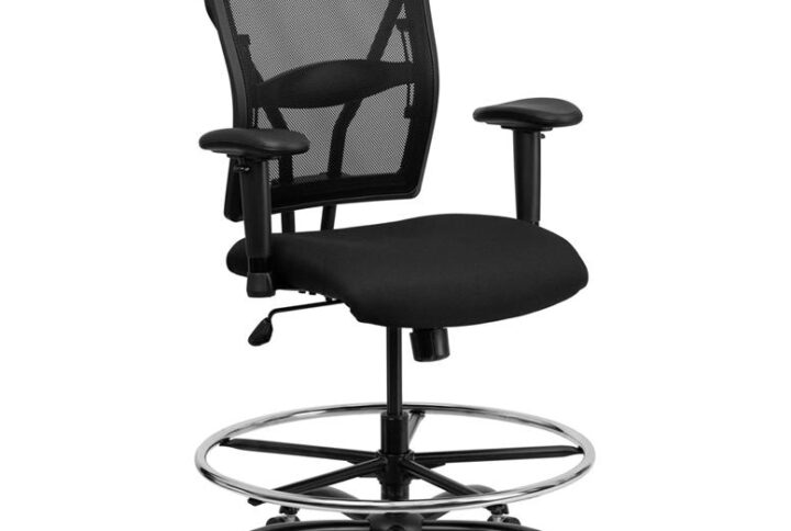Draft chairs are essential for any profession where work surfaces are above standard height or for any job requiring employees to be at eye contact level with customers. This Big & Tall drafting chair is designed to accommodate larger and taller body types and has been tested to hold a capacity of up to 400 lbs.