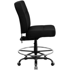offering a broader seat and back width. The adjustable height back extends to the upper back for greater lumbar support. The locking back angle adjustment lever changes the angle of your torso to reduce disc pressure. This draft chair is essential for any profession where work surfaces are above standard height