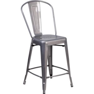 Completely transform your space with this vintage style stool. This stylish clear coated stool can rev up any setting. The versatility of this chair easily conforms in different environments. Its under-seat cross brace provides additional stability