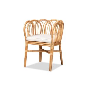 bali & pari Melody Modern and Contemporary Natural Finished Rattan Dining Chair