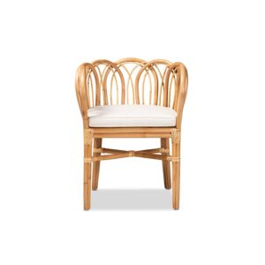 bali & pari Melody Modern and Contemporary Natural Finished Rattan Dining Chair
