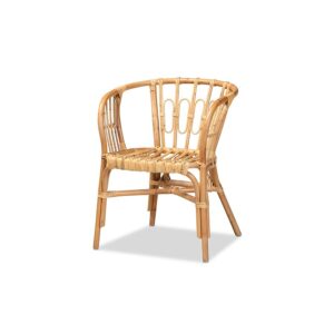 bali & pari Luxio Modern and Contemporary Natural Finished Rattan Dining Chair