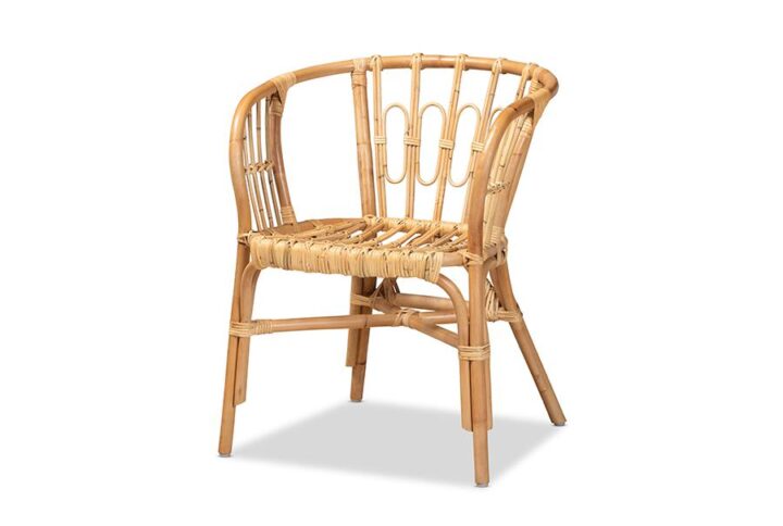 bali & pari Luxio Modern and Contemporary Natural Finished Rattan Dining Chair