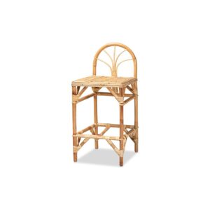 Natural Finished Rattan Counter Stool