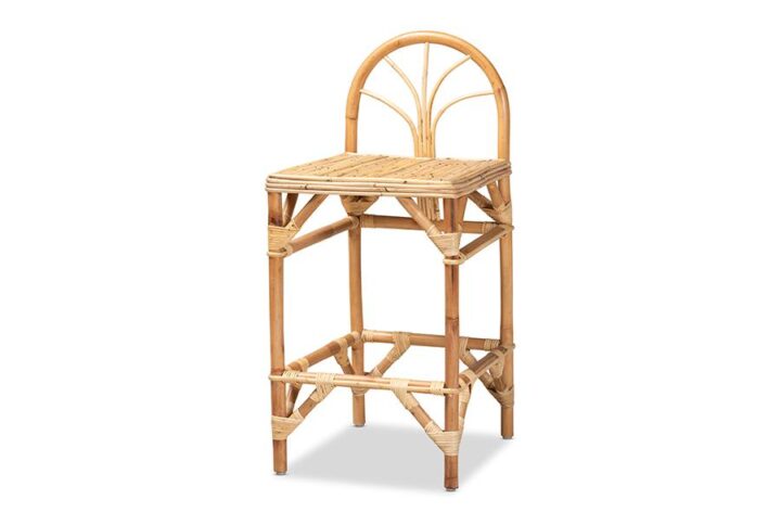 Natural Finished Rattan Counter Stool