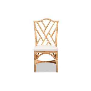 bali & pari Sonia Modern and Contemporary Natural Finished Rattan Dining Chair