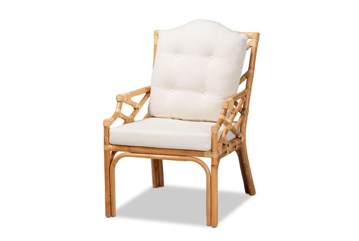 bali & pari Sonia Modern and Contemporary Natural Finished Rattan Armchair