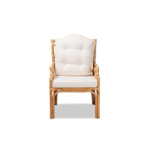 bali & pari Sonia Modern and Contemporary Natural Finished Rattan Armchair