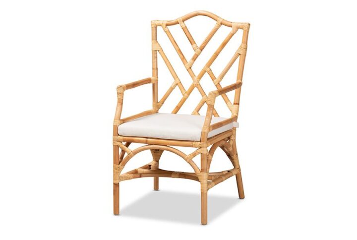 bali & pari Delta Modern and Contemporary Natural Finished Rattan Dining Chair