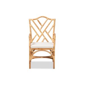 bali & pari Delta Modern and Contemporary Natural Finished Rattan Dining Chair