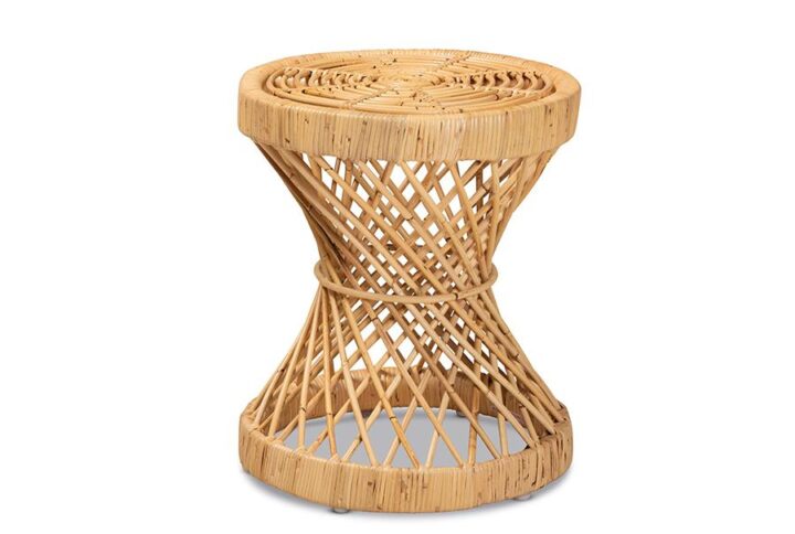 bali & pari Seville Modern and Contemporary Natural Finished Rattan End Table