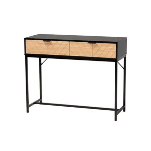 Black Metal 2-Drawer Console Table