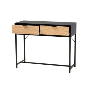 Black Metal 2-Drawer Console Table