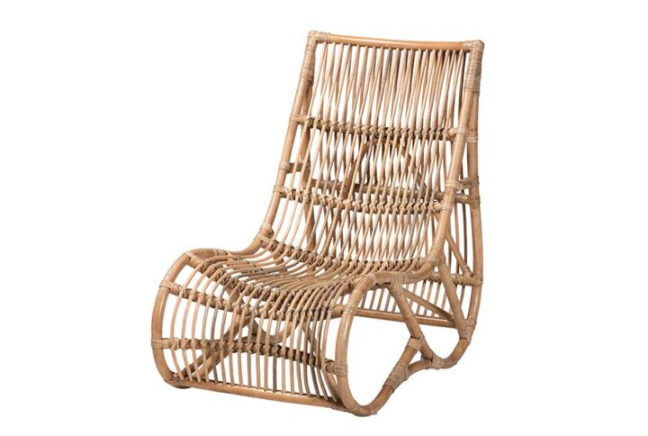 bali & pari Genera Modern Bohemian Natural Rattan Lounge Chair