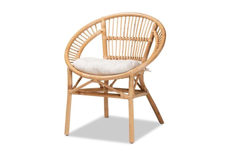bali & pari Adrina Modern Bohemian Natural Brown Rattan Dining Chair