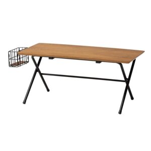 Mariela Natural Brown and Black Low Profile Coffee Table with Basket