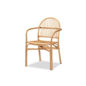 bali & pari Tugera Modern Bohemian Natural Brown Rattan Dining Chair