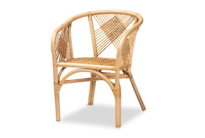 bali & pari Kagama Modern Bohemian Natural Brown Rattan Dining Chair