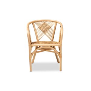 bali & pari Kagama Modern Bohemian Natural Brown Rattan Dining Chair