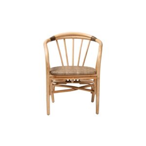 bali & pari Kyoto Modern Bohemian Natural Brown Rattan Dining Chair