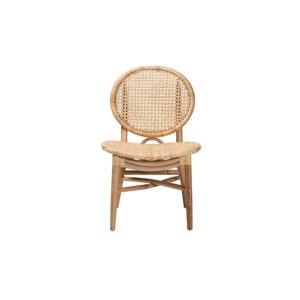 bali & pari Osaka Modern Bohemian Natural Brown Rattan Dining Chair