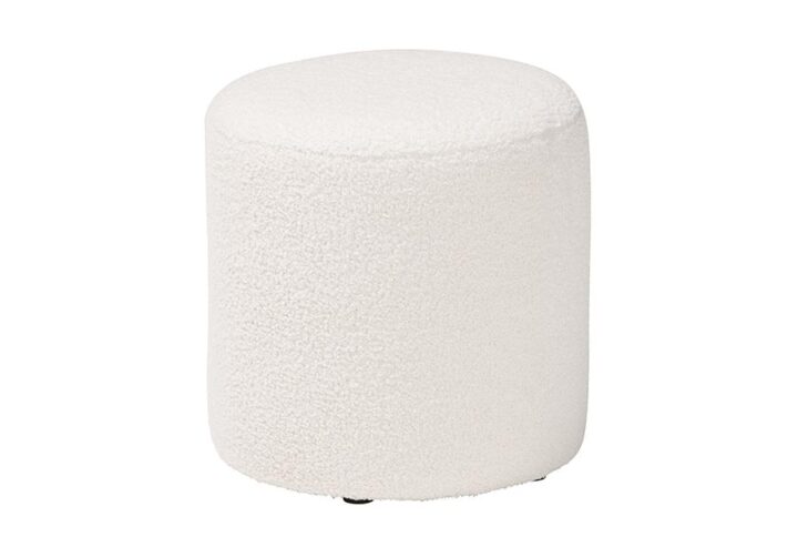 Baxton Studio Tori Modern and Contemporary Ivory Boucle Upholstered Ottoman