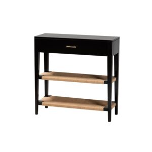 Bohemian Black Finished Bayur Wood 1-Drawer Console Table