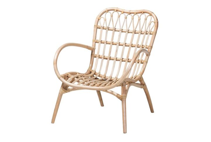 bali & pari Bajo Modern Bohemian Natural Brown Rattan Arm Chair