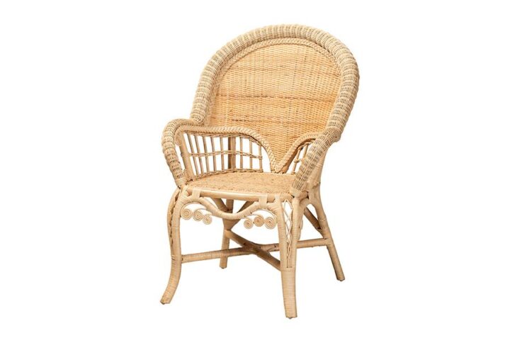 bali & pari Ratu Modern Bohemian Natural Brown Rattan Accent Chair