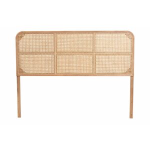 Lainer Modern Bohemian Natural Brown Finished Bayur Wood and Bamboo Headboard