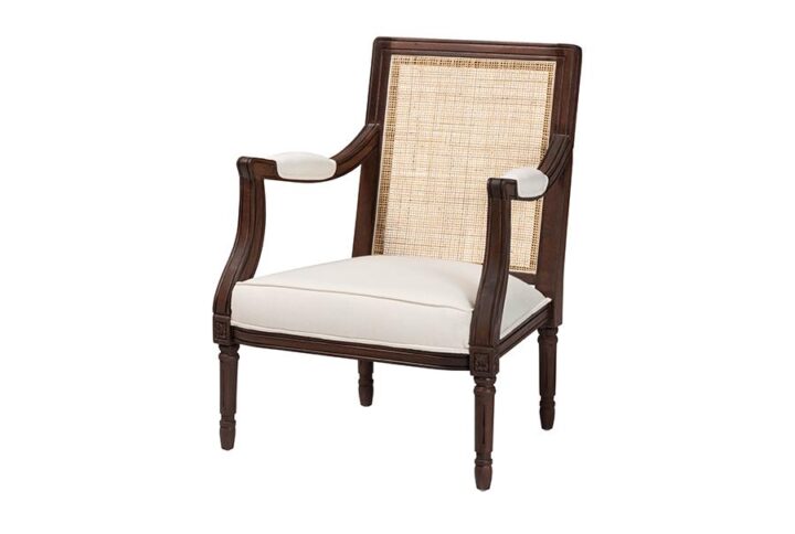 Dark Brown Finished Wood Accent Chair