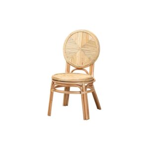 bali & pari Carita Modern Bohemian Natural Brown Rattan Dining Chair