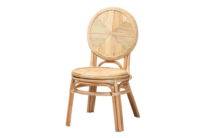 bali & pari Carita Modern Bohemian Natural Brown Rattan Dining Chair