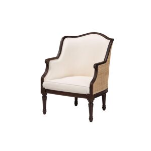 Dark Brown Finished Wood Accent Chair