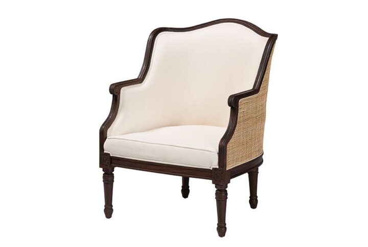 Dark Brown Finished Wood Accent Chair