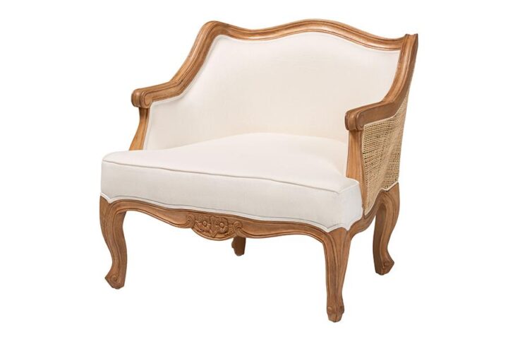 Honey Oak Finished Wood Low Seat Accent Chair