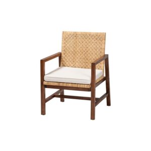 Lovina Bohemian Light Honey Rattan and Acacia Wood Arm Chair