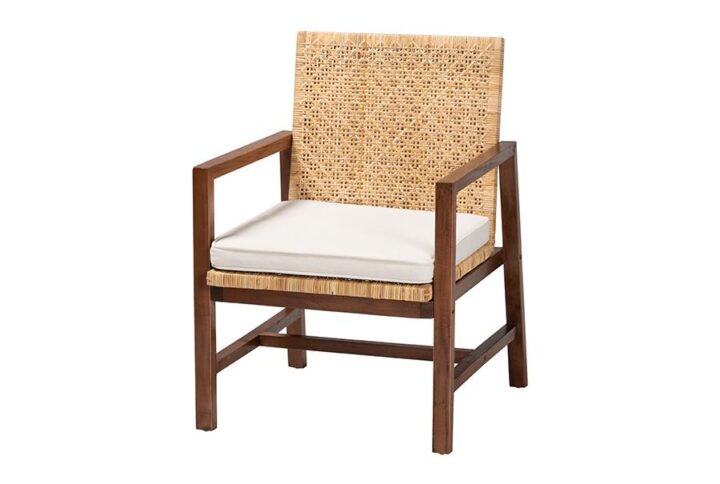 Lovina Bohemian Light Honey Rattan and Acacia Wood Arm Chair
