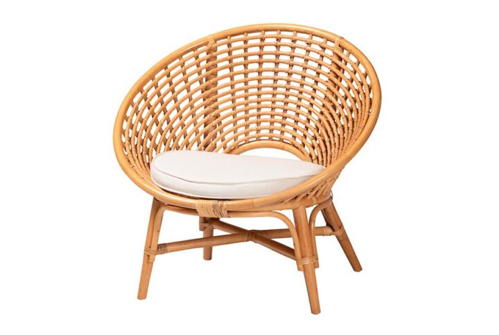 Aerin Modern Bohemian Natural Rattan Accent Chair