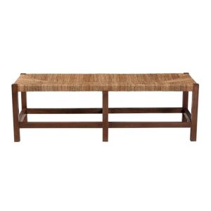 Liza Bohemian Natural Seagrass and Wood Accent Bench
