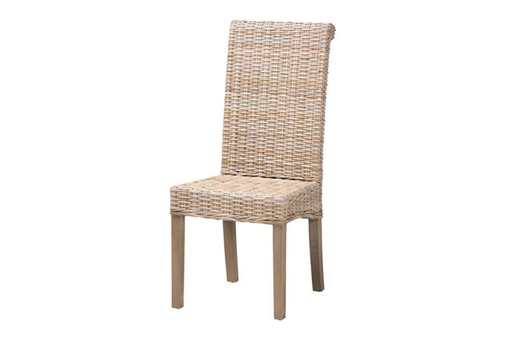 Santiago Bohemian Grey Natural Kubu Rattan and Mango Wood Dining Chair