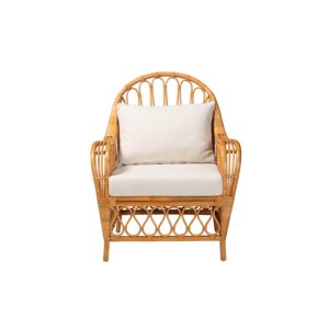Reina Bohemian Light Honey Rattan Arm Chair