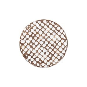 Juliette Bohemian Ivory Coconut Shell and Acacia Wood End Table