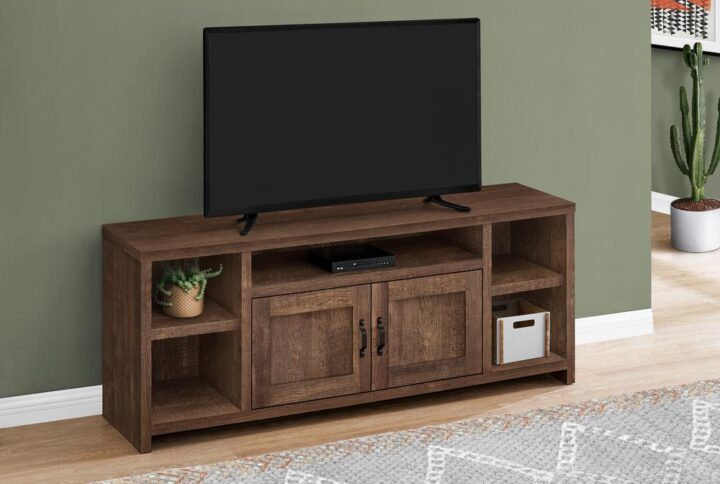 TV STAND - 60""L / BROWN RECLAIMED WOOD-LOOK"