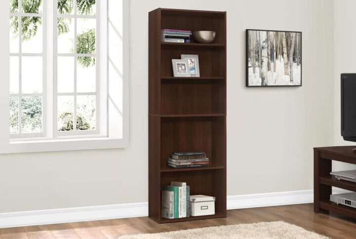 BOOKCASE - 72"H / CHERRY WITH 5 SHELVES