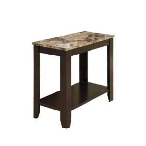 ACCENT TABLE - CAPPUCCINO / MARBLE TOP