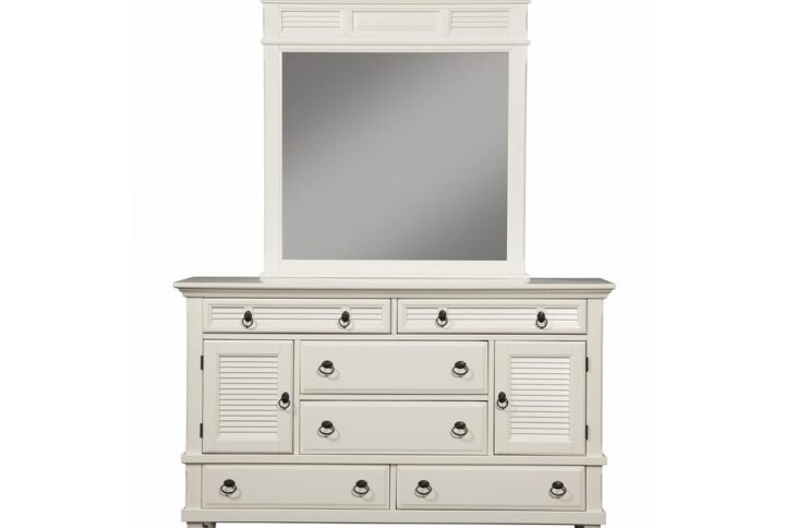 The Winchester Collection balances traditional touches with contemporary finishes for a classic and sophisticated appeal.  The Winchester dresser features 6 drawers and two door areas for storage. Constructed with eco-friendly pine wood solids