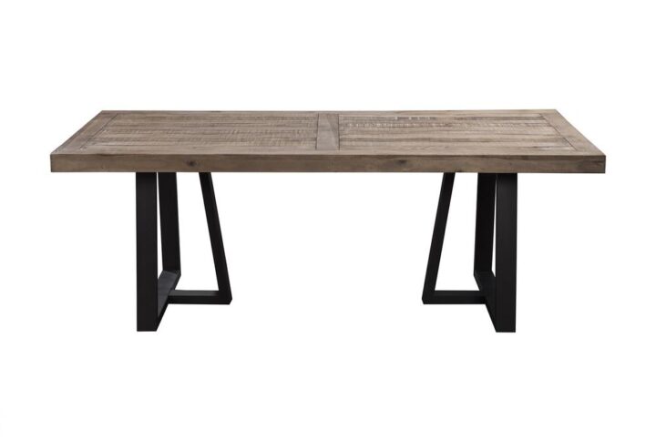 Set a farmhouse chic dining room with an attractive two-toned Prairie Dining Table in distressed Natural and Black. Supporting sustainable methods