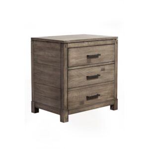 creating a clean-lined metropolitan aesthetic.  The Sydney collection features Plantation Mahogany solids and Okoume veneers for an upscale and elegant look.  Nightstand features 2 drawers for storage. The Weathered Grey finish has been lightly brushed to coordinate beautifully with the hardware.  The result is a comfortable