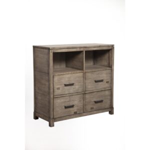 creating a clean-lined metropolitan aesthetic.  The Sydney collection features Plantation Mahogany wood solids and Okoume veneers for an upscale and elegant look. The Sydney bedroom media chest has 4 drawers for either media items